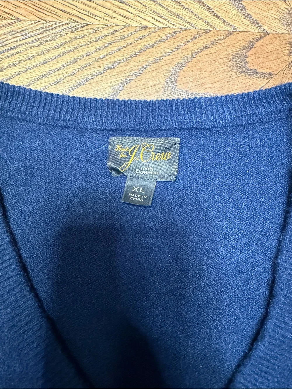 J. Crew Men's Navy Cashmere Crewneck Sweater XL